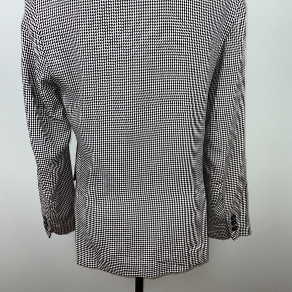 Jones & Co Vintage Houndstooth Gingham Blazer Wool Blend Black White Women's S - Picture 7 of 12